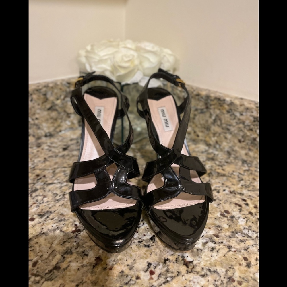 Miu Miu black heels size7 1/2